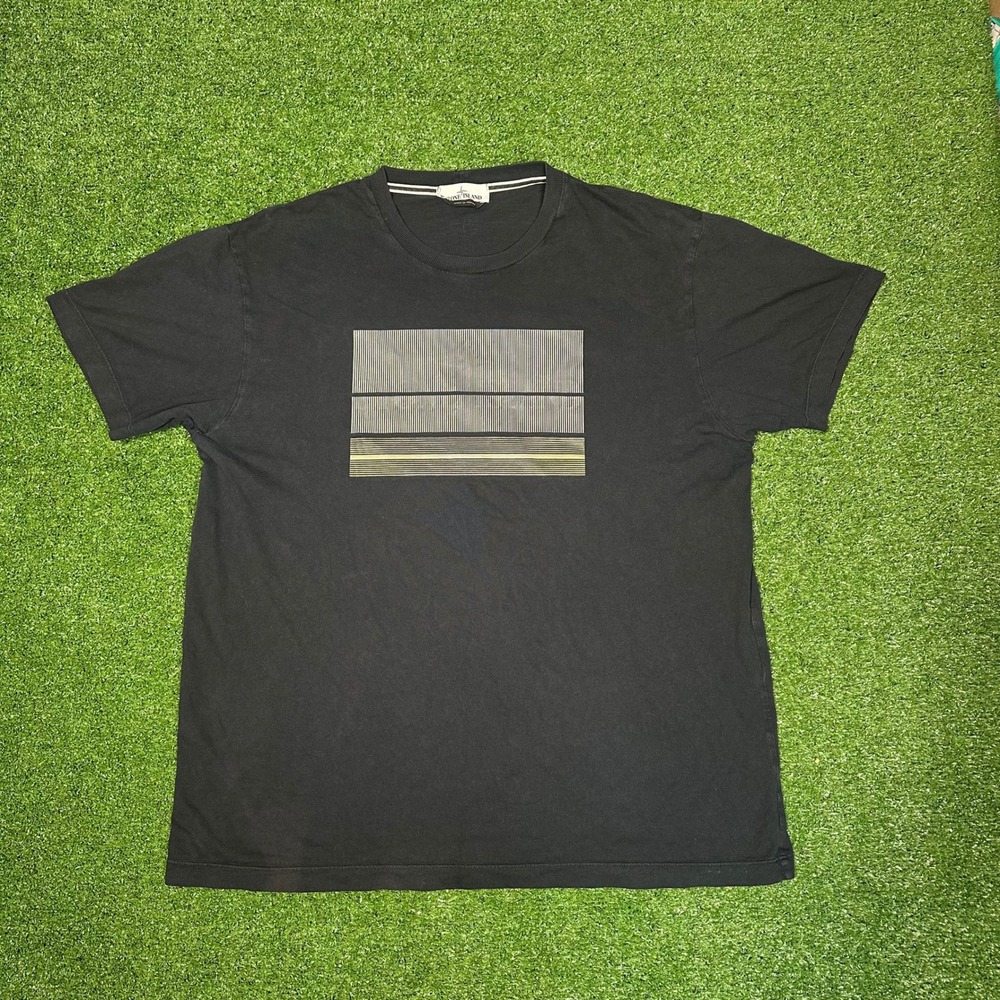 Stone Island Mens Bar Logo Short Sleeve T-Shirt Crew Neck Tee‎